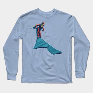 Addicted to Powder Retro Ski Poster Long Sleeve T-Shirt